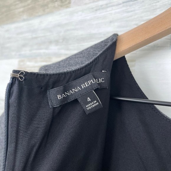 Banana Republic Seamed Ponte Sheath Dress Gray Lined Stretch Career Womens 4 - Picture 7 of 9